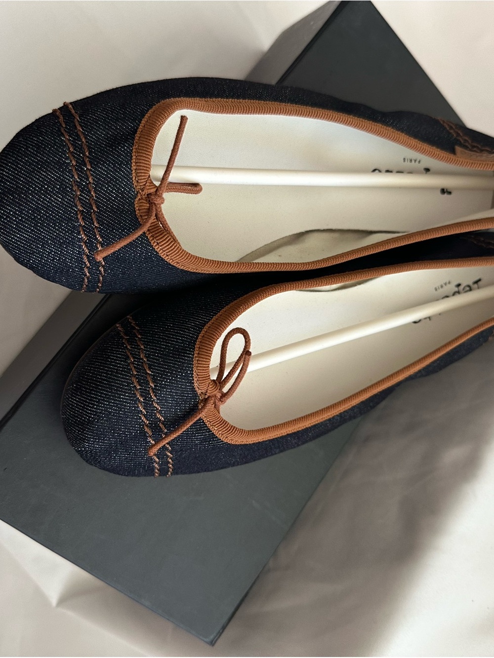 Repetto Paris Denim Ballet Flats EU 38 NIB